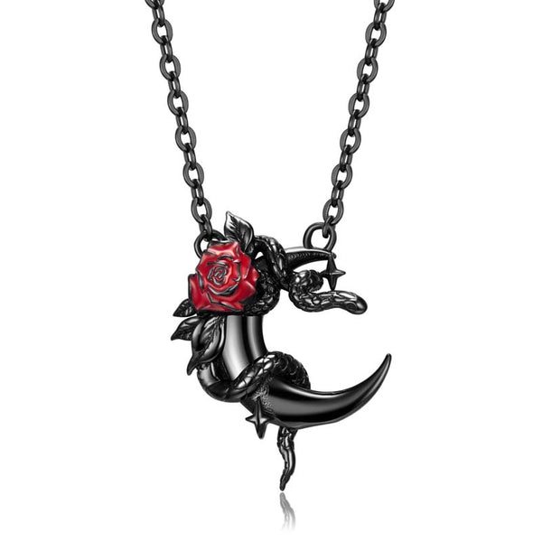 925 silver moon necklace|Gothic jewelry|Mirror of Demons