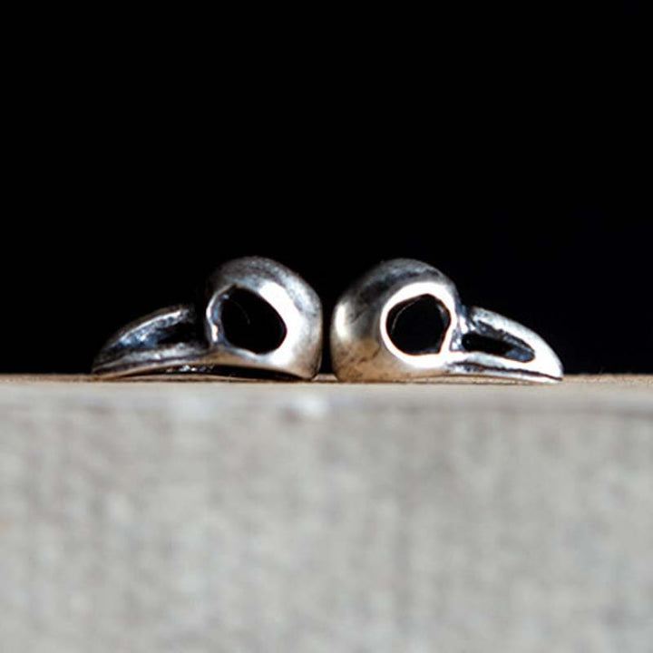 Raven Bone Earrings | 925 Silver Gothic Earrings | Demonmirror-3