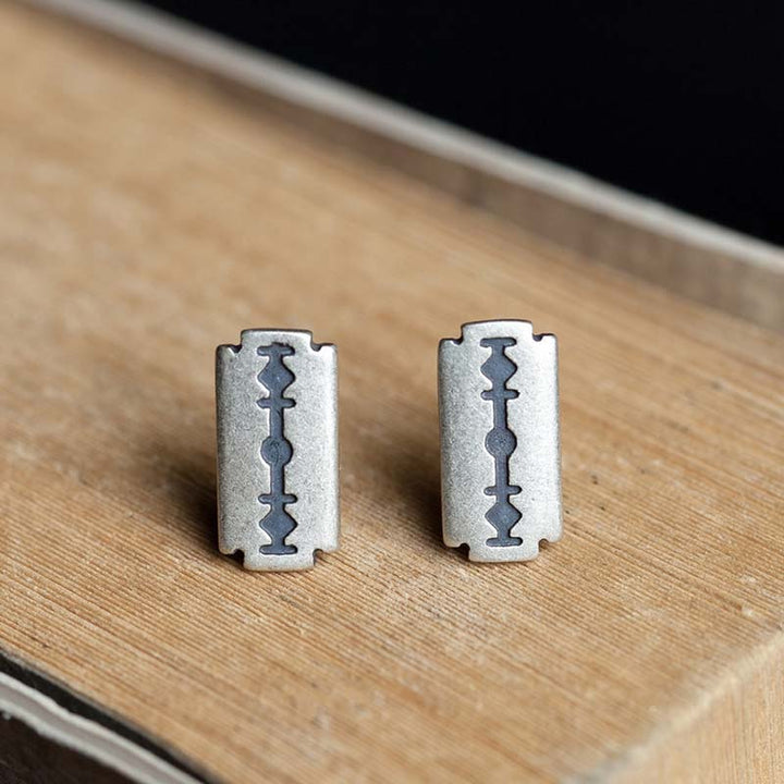 Razor Blade Earrings | 925 Silver Edge by Demonmirror-3