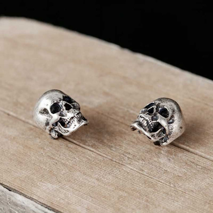 Silver Skull Earrings | Gothic Style for All by Demonmirror-3