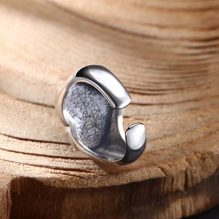 DemonMirror heart agate silver ring romantic style-4
