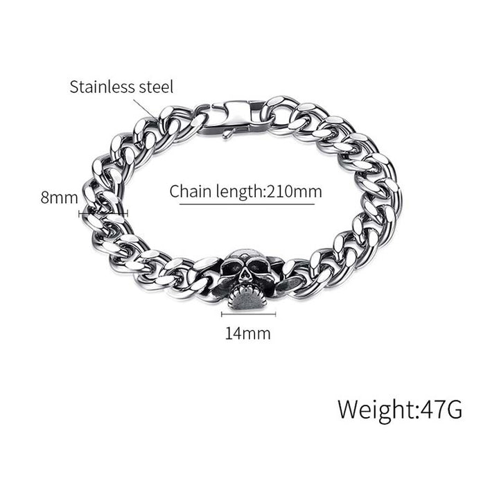 Mens Skull Bracelets | Durable Stainless Steel for Men by Demonmirror-7
