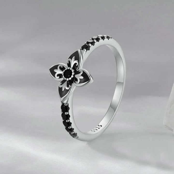 vintage flower ring sterling silver gothic jewelry-4