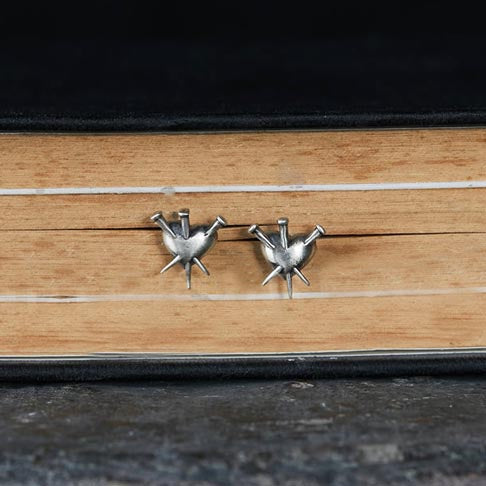 Punk Earrings | Sterling Silver Heart Earrings by Demonmirror-3