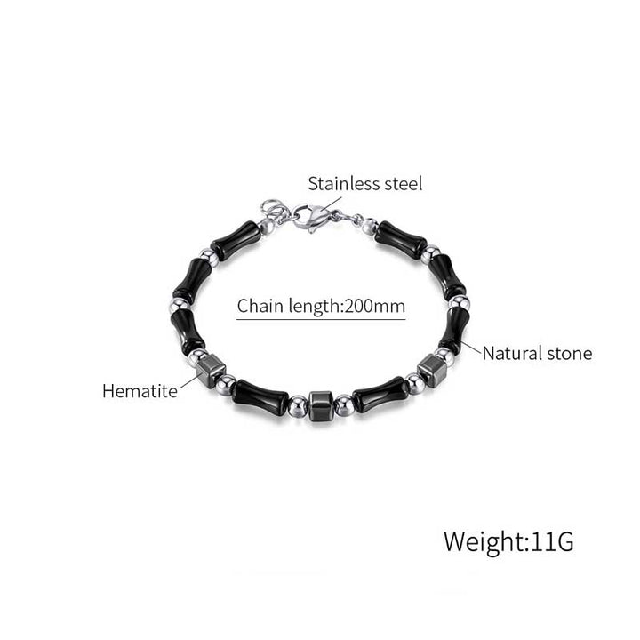 Black Bead Bracelet | Gothic Stainless Steel for Women by Demonmirror-7