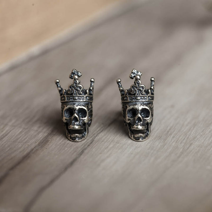 Earrings with Skulls | Gothic 925 Silver by Demonmirror-2