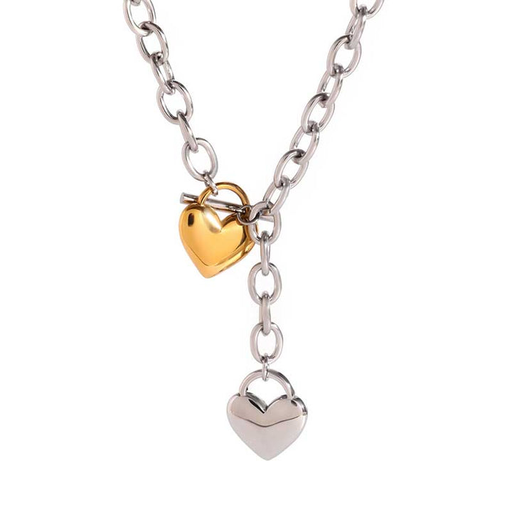 Gold Heart Necklace | Stainless Steel for Women by Demonmirror-5