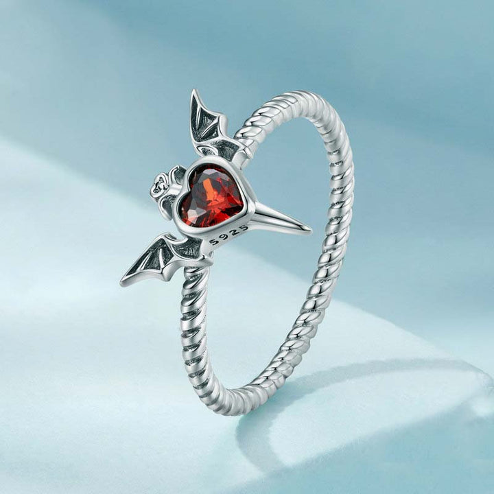 heart ruby ring sterling silver gothic design-5