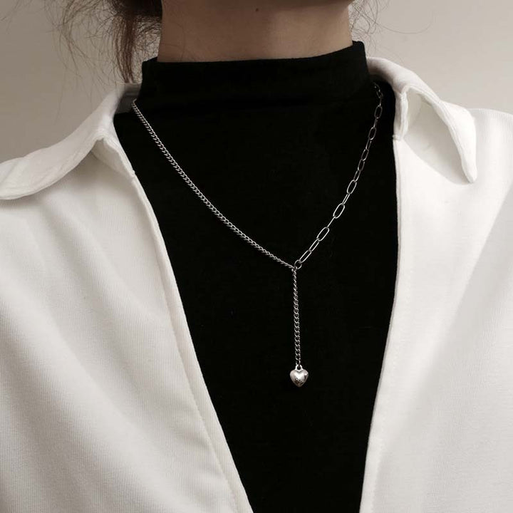 DemonMirror stainless steel heart necklace for women-4
