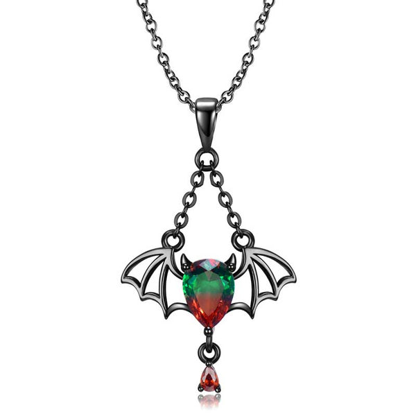 Bat Necklace in 925 Sterling Silver Gothic Style for Women by Demonmirror