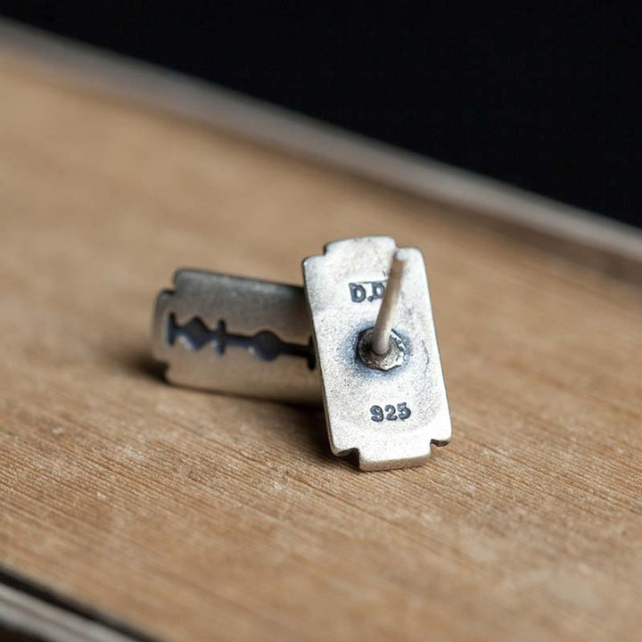 Razor Blade Earrings | 925 Silver Edge by Demonmirror-4