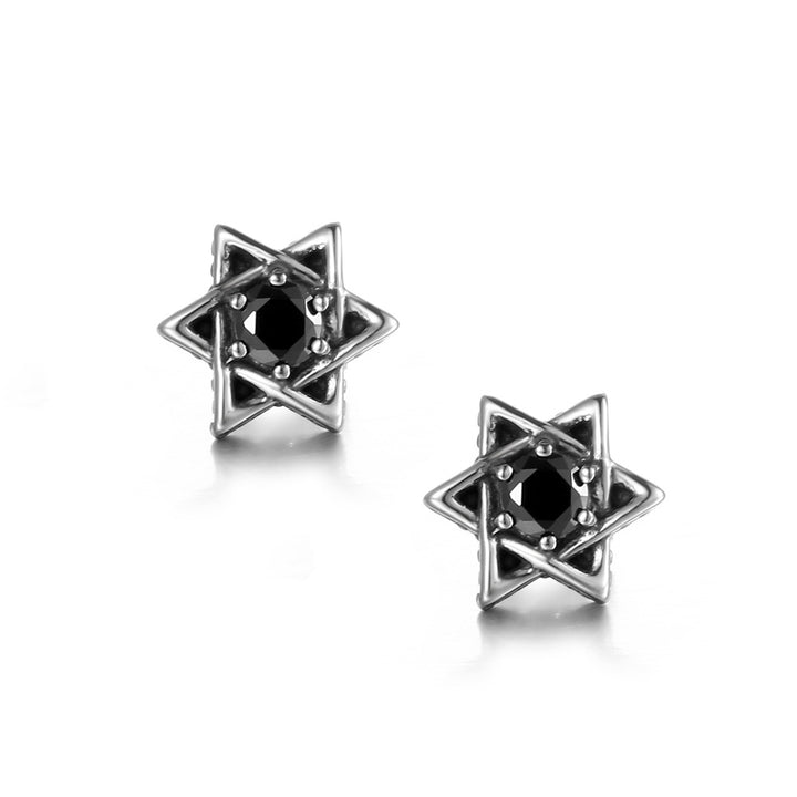 Stainless Steel Star Earrings - Demonmirror Punk Jewelry Collection