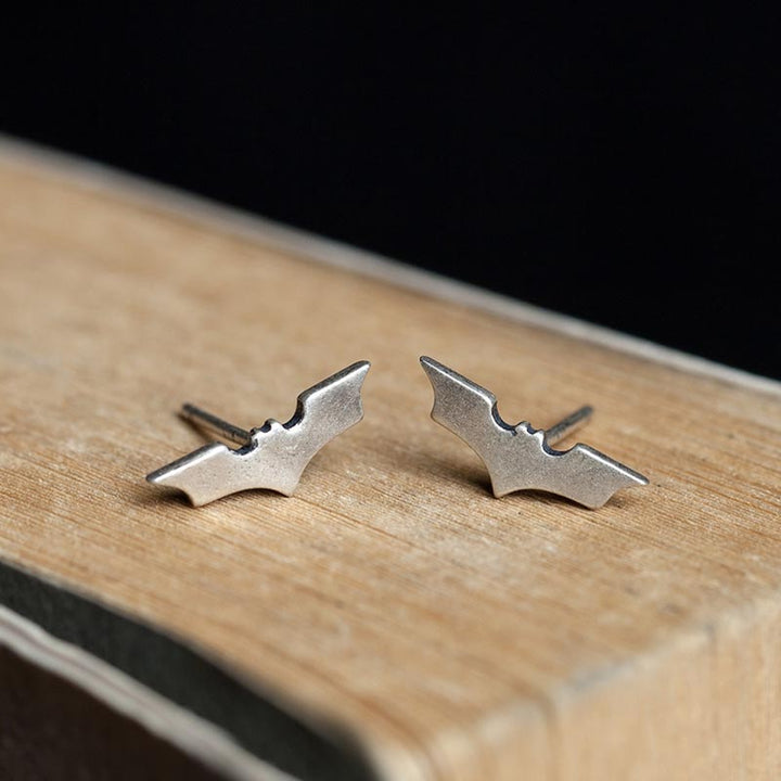 Bat Stud Earrings | 925 Silver Gothic  by Demonmirror-4