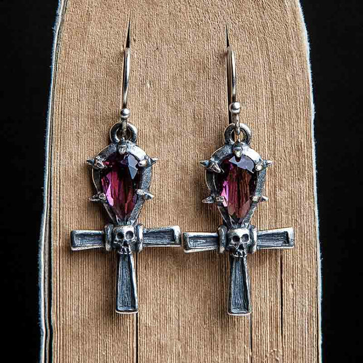 Gothic amethyst earrings for women with dark elegance-3