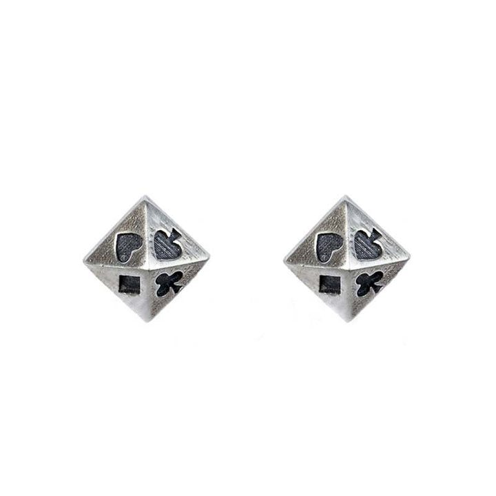 Pyramid earrings silver stud gothic jewelry