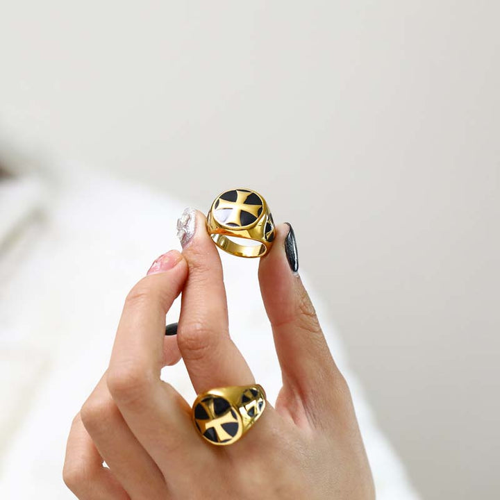 Gold Cross Rings | Gothic Rings for Women by Demonmirror-5