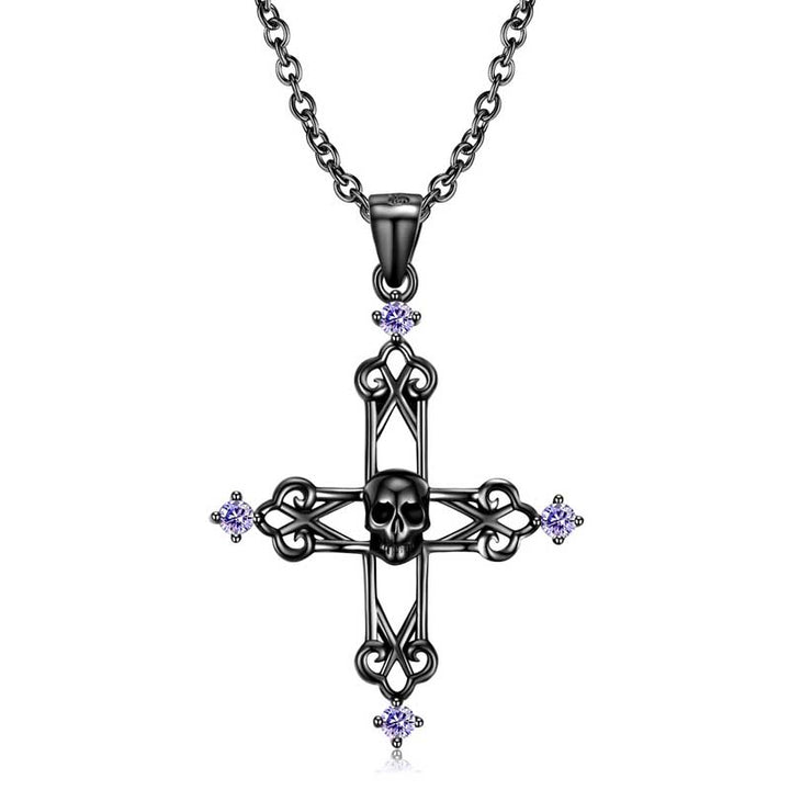 Silver Cross Necklace in Sterling Silver by Demonmirror-2