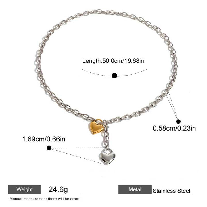 Gold Heart Necklace | Stainless Steel for Women by Demonmirror-6