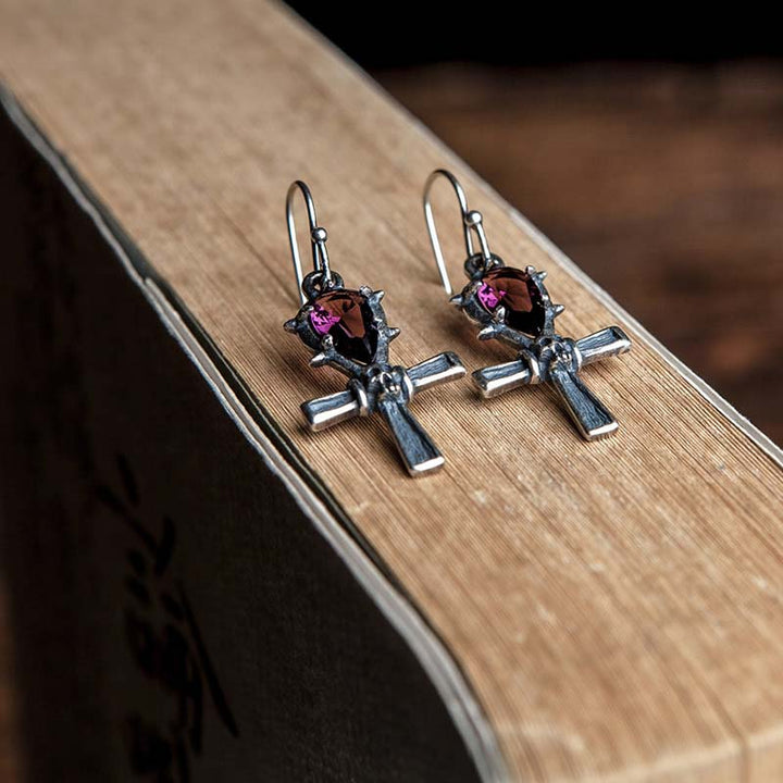 Gothic amethyst earrings for women with dark elegance-4
