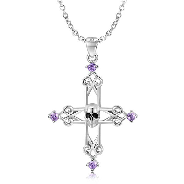 Silver Cross Necklace in Sterling Silver by Demonmirror