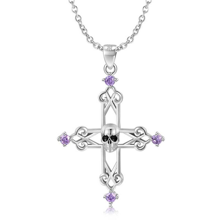 Silver Cross Necklace in Sterling Silver by Demonmirror