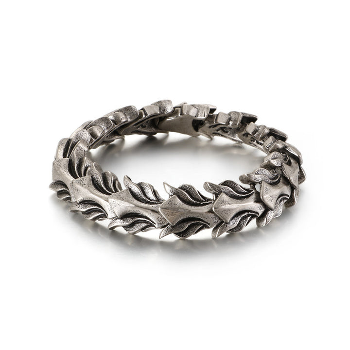 Dragon Bracelet in Men's Stainless Steel Punk Style by Demonmirror-5