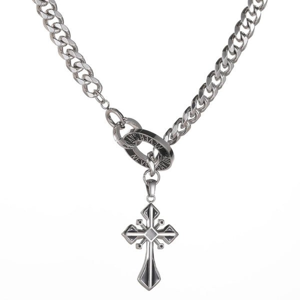 Infinity Cross Necklace | Stainless Steel Gothic Jewelry | Demonmirror
