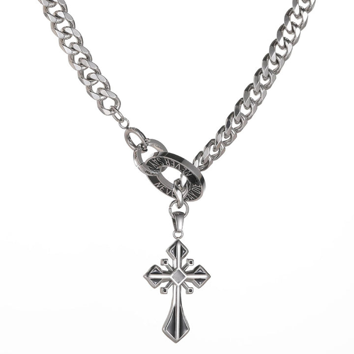 Infinity Cross Necklace | Stainless Steel Gothic Jewelry | Demonmirror