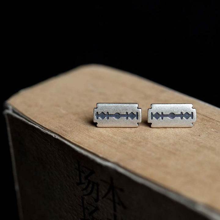 Razor Blade Earrings | 925 Silver Edge by Demonmirror-5