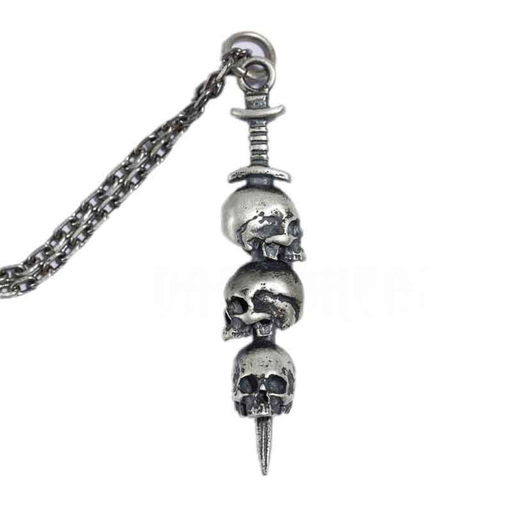 Skull Necklace | Gothic 925 Sterling Silver by Demonmirror