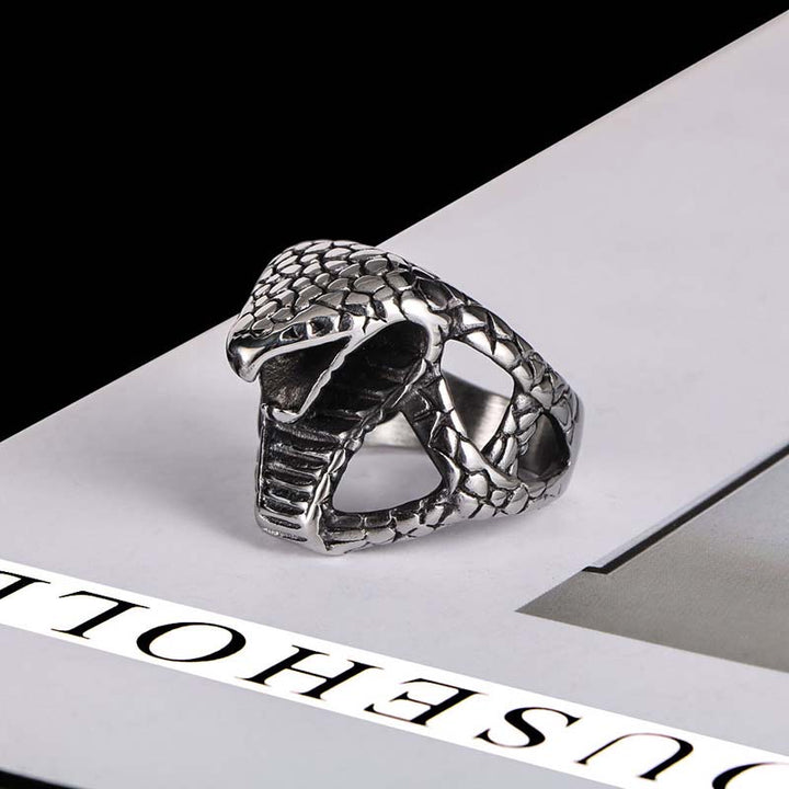 Snake Ring | Stainless Steel Gothic Jewelry | Demonmirror-4