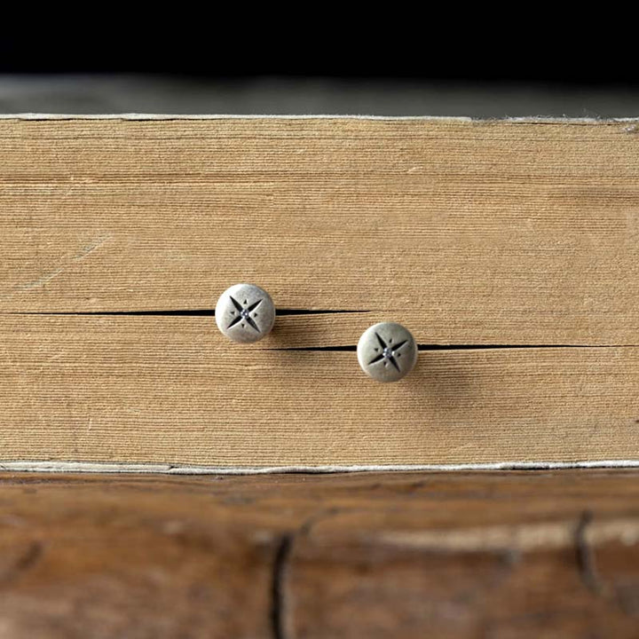 Starburst stud earrings sterling silver gothic jewelry-6
