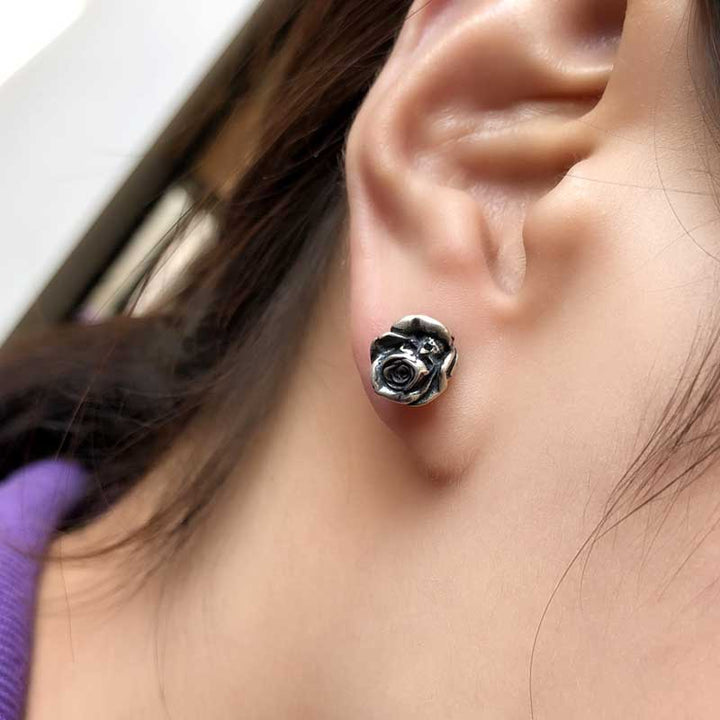 Flower Stud Earrings | 925 Silver for Women's Elegance by Demonmirror-5