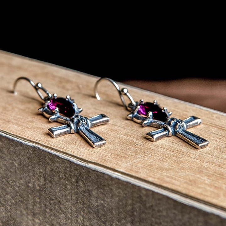 Gothic amethyst earrings for women with dark elegance-5