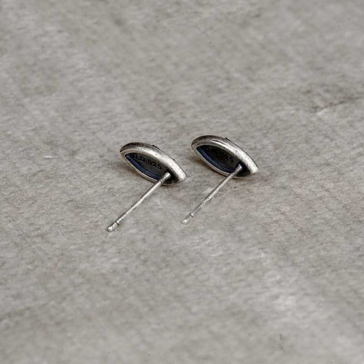 Gothic oval stud earrings in 925 sterling silver jewelry-6