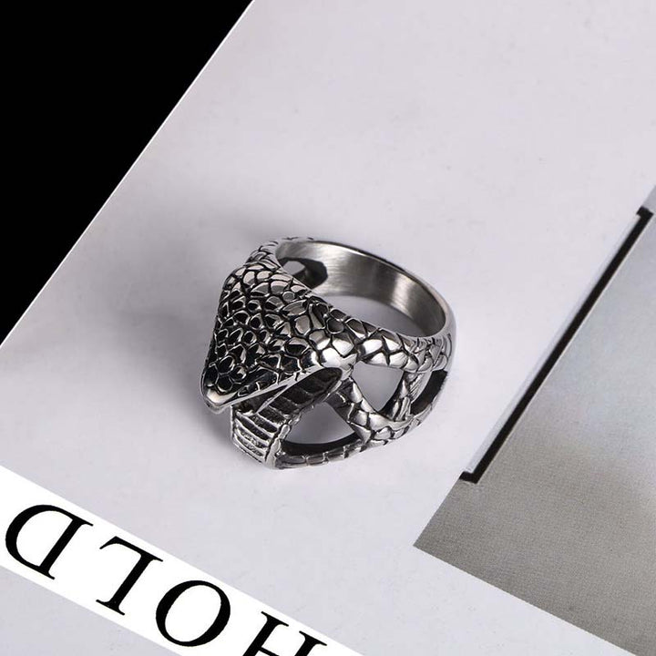 Snake Ring | Stainless Steel Gothic Jewelry | Demonmirror-3
