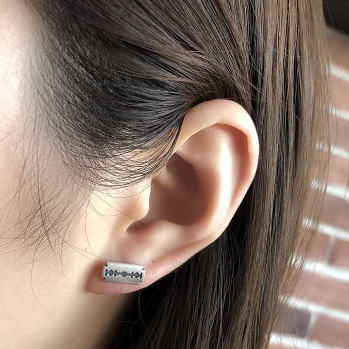 Razor Blade Earrings | 925 Silver Edge by Demonmirror-6