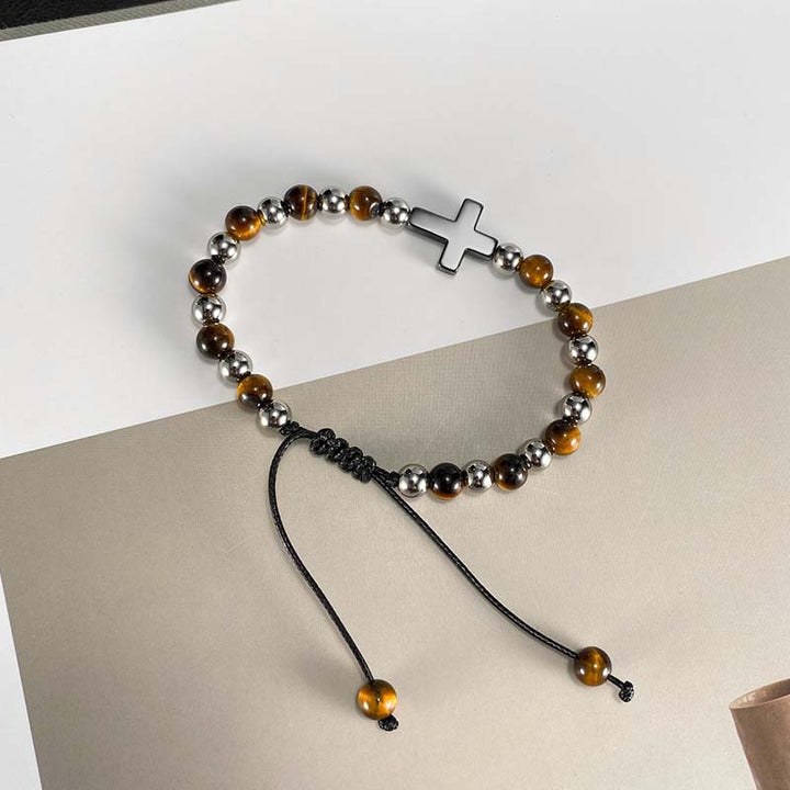 Stone Bead Bracelets | Unisex Stainless Steel  by Demonmirror-6