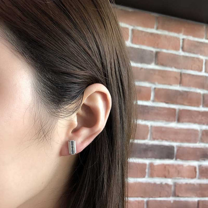 Razor Blade Earrings | 925 Silver Edge by Demonmirror-7