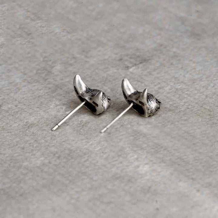 Cat Earrings - 925 Silver Gothic Earrings by Demonmirror-13