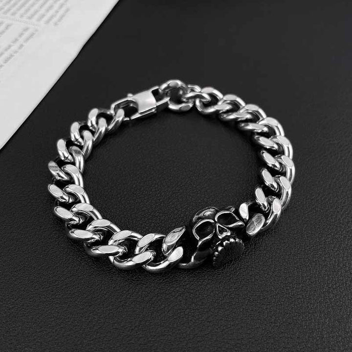Mens Skull Bracelets | Durable Stainless Steel for Men by Demonmirror-5