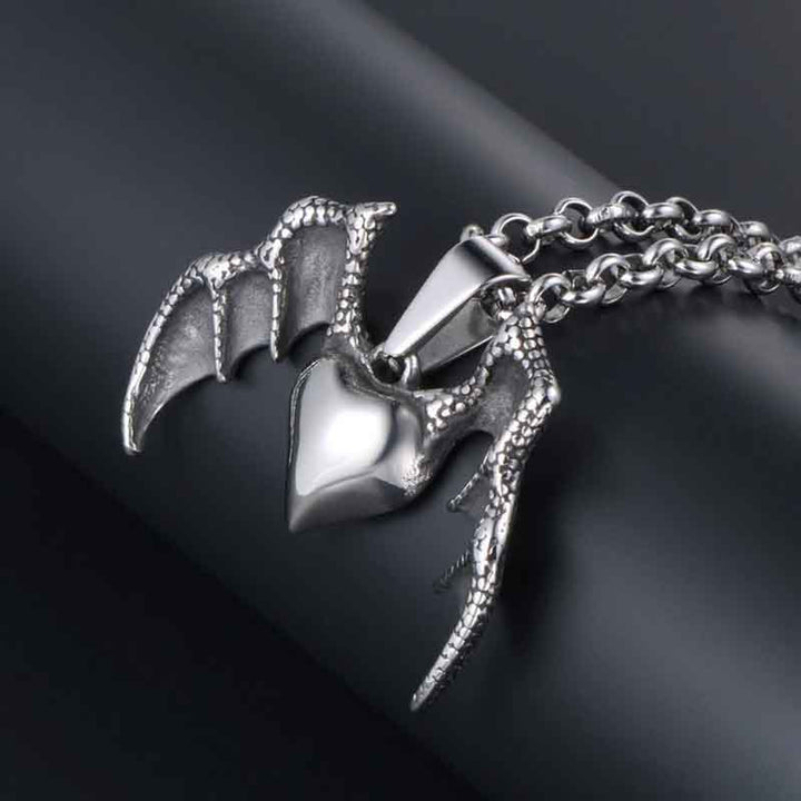 Stainless Steel Gothic Heart Necklace - Demonmirror-4