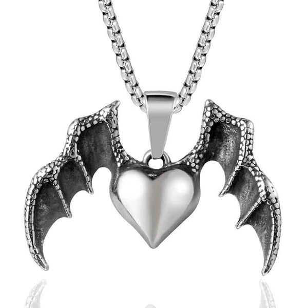 Stainless Steel Gothic Heart Necklace - Demonmirror