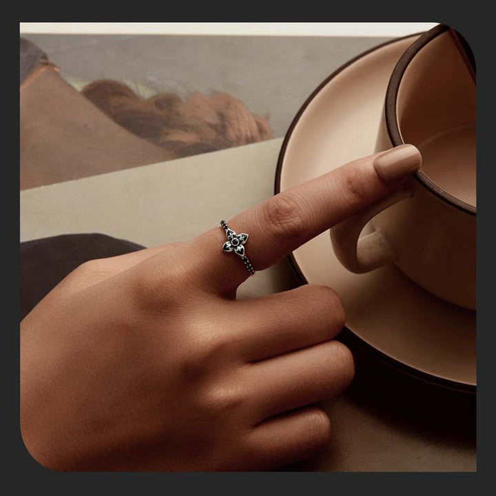 vintage flower ring sterling silver gothic jewelry-7