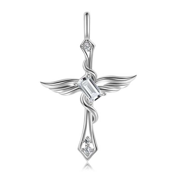 Cross Necklace Gothic | 925 Silver Necklace for Women by Demonmirror-white