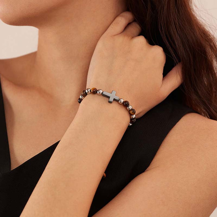 Stone Bead Bracelets | Unisex Stainless Steel  by Demonmirror-2