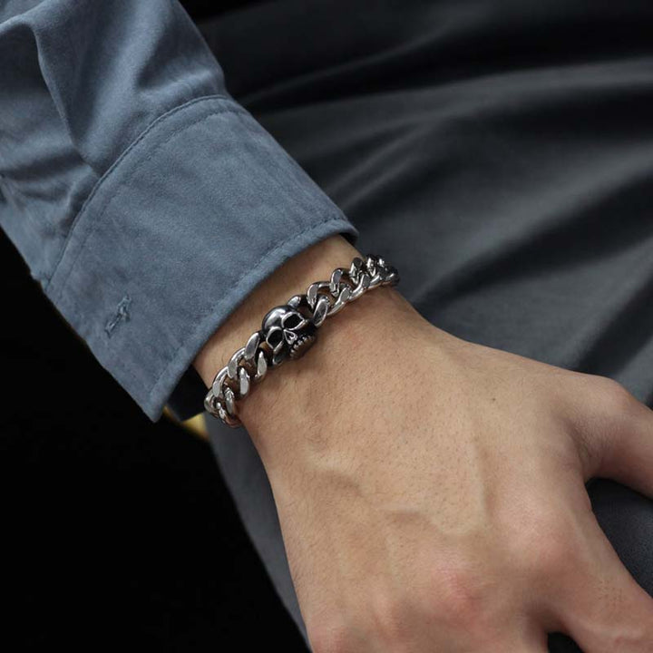 Mens Skull Bracelets | Durable Stainless Steel for Men by Demonmirror-2