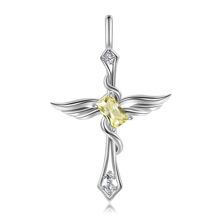 Cross Necklace Gothic | 925 Silver Necklace for Women by Demonmirror-yellow