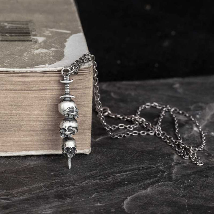 Skull Necklace | Gothic 925 Sterling Silver by Demonmirror-4
