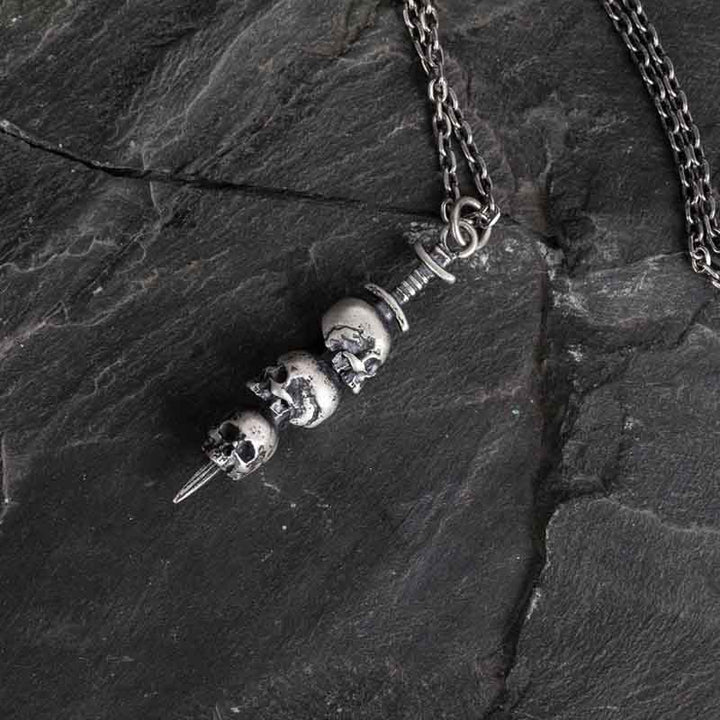 Skull Necklace | Gothic 925 Sterling Silver by Demonmirror-5